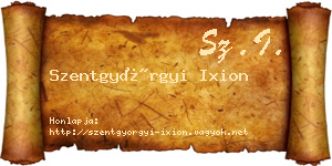 Szentgyörgyi Ixion névjegykártya